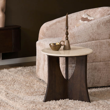 Side table Milo Botticino Marble 50cm Starfurn