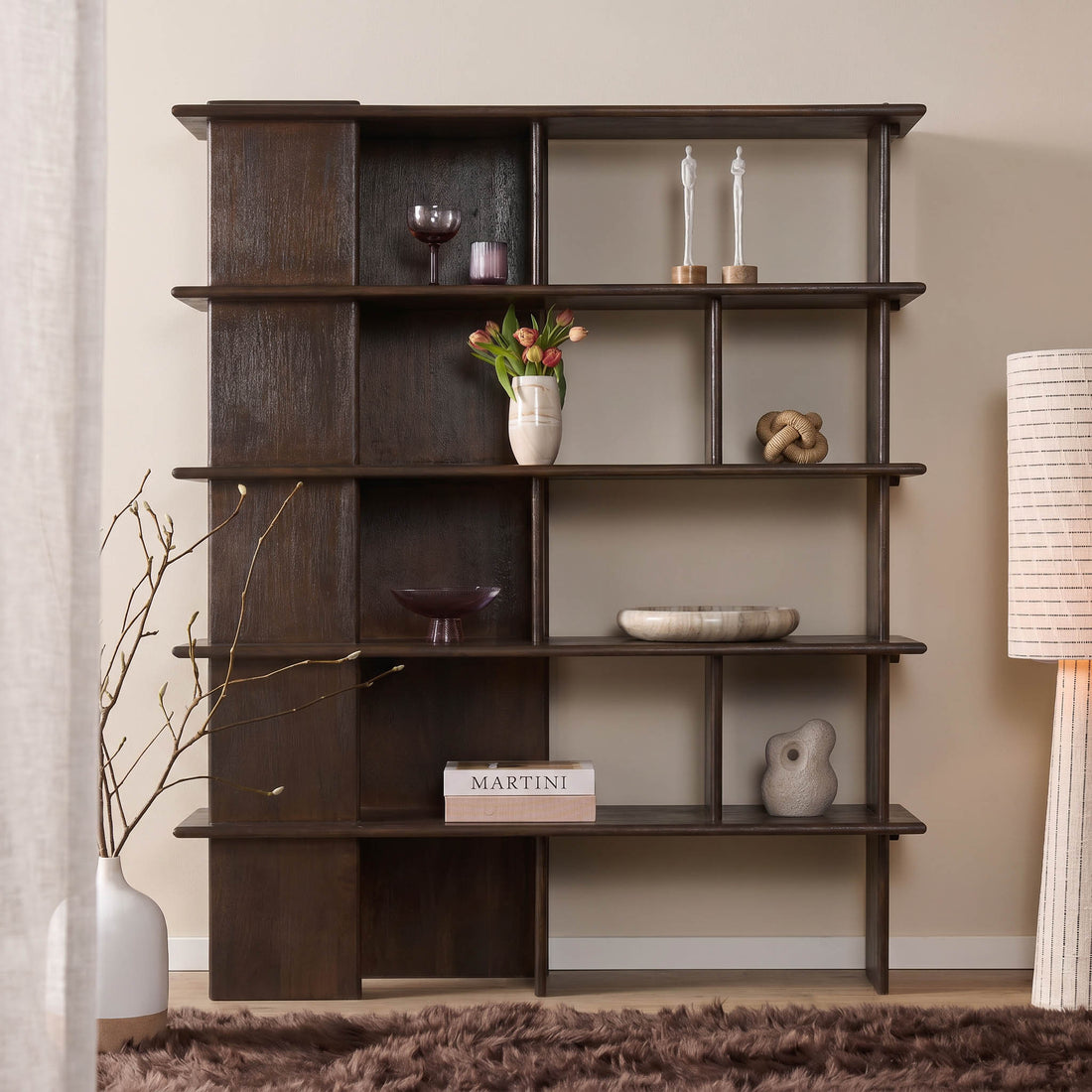 Lina Mango Wood Brown Wall Cabinet 150cm Starfurn