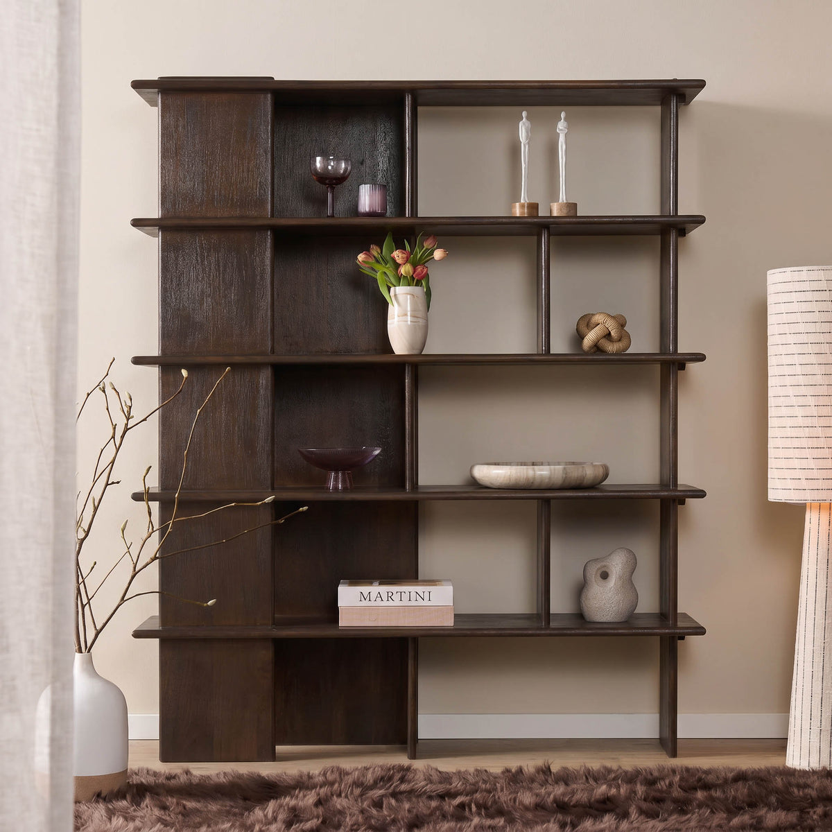 Lina Mango Wood Brown Wall Cabinet 150cm Starfurn