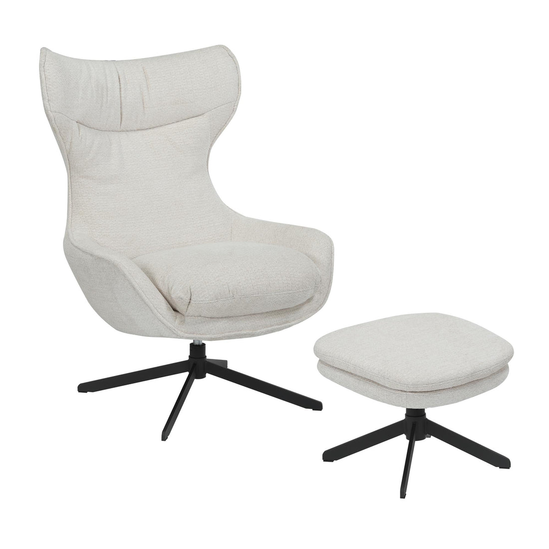 Armchair Olivia Swivel Fabric Off White Starfurn