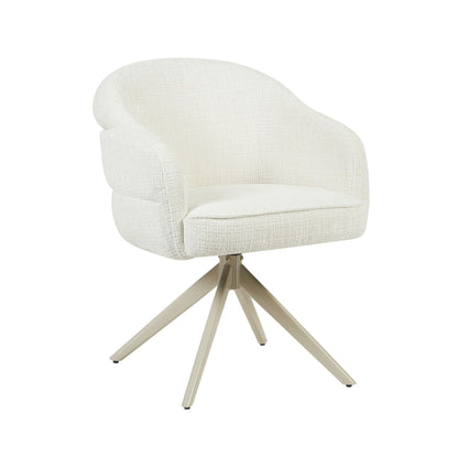 Dining Chair Bella Fabric Off White With Armrest Starfurn