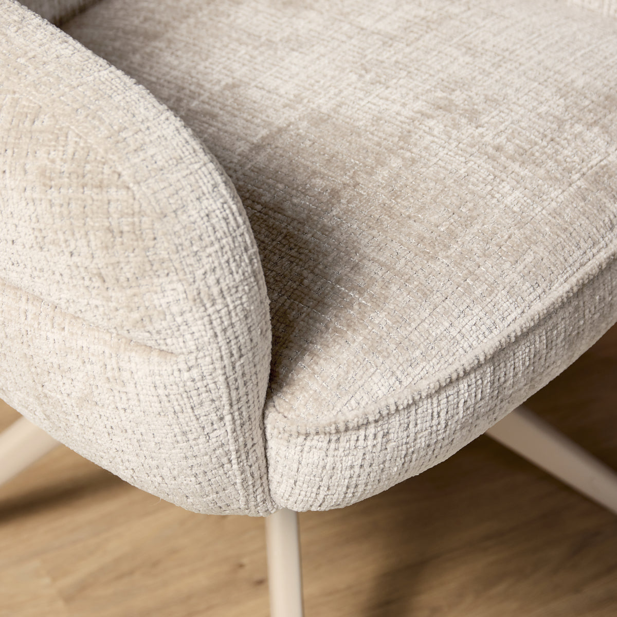 Dining Chair Bella Fabric Off White With Armrest Starfurn
