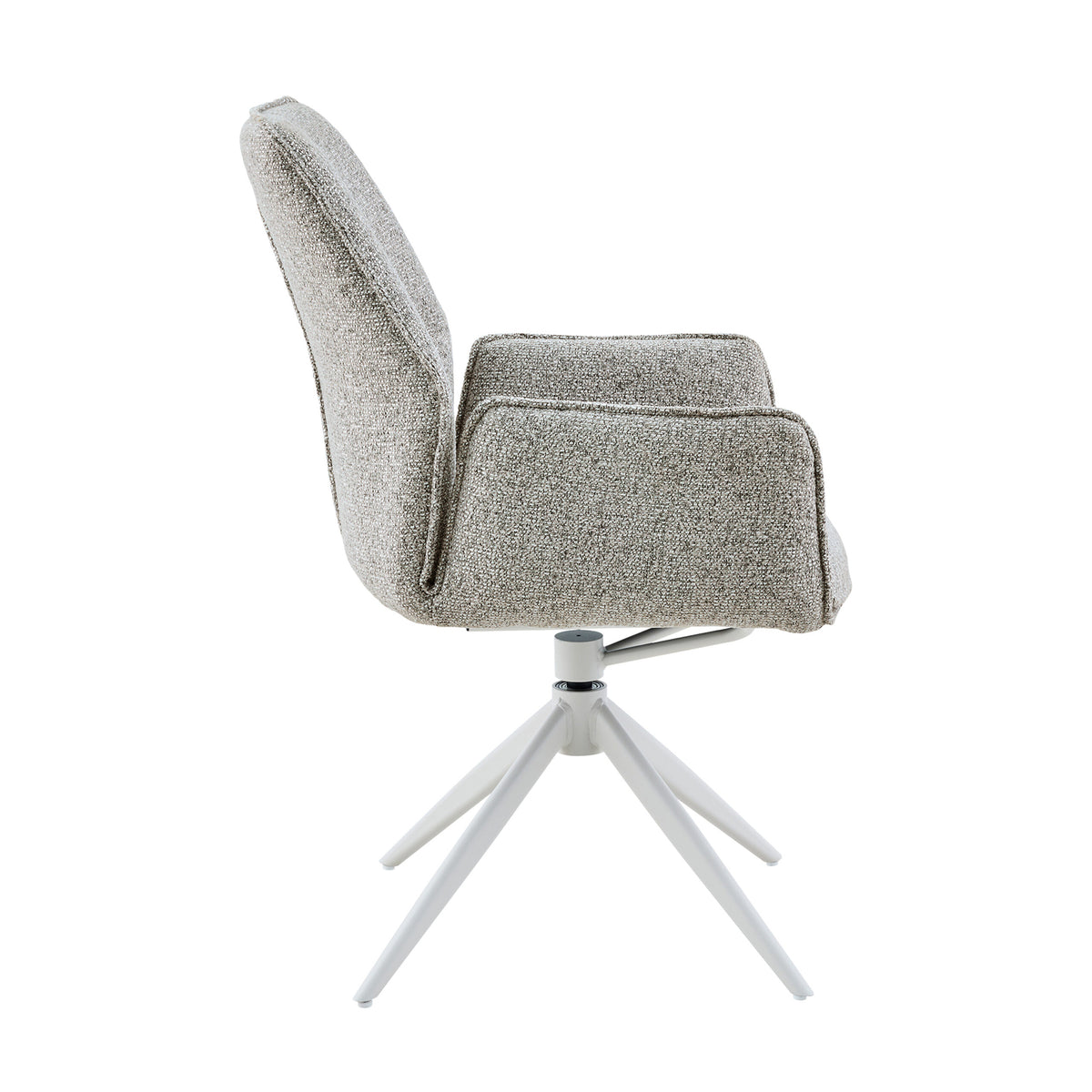 Hera Dining Chair Fabric Beige With Armrest Starfurn