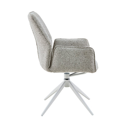 Hera Dining Chair Fabric Beige With Armrest Starfurn