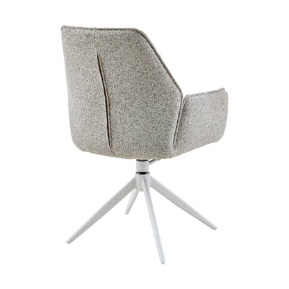 Hera Dining Chair Fabric Beige With Armrest Starfurn