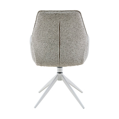 Hera Dining Chair Fabric Beige With Armrest Starfurn