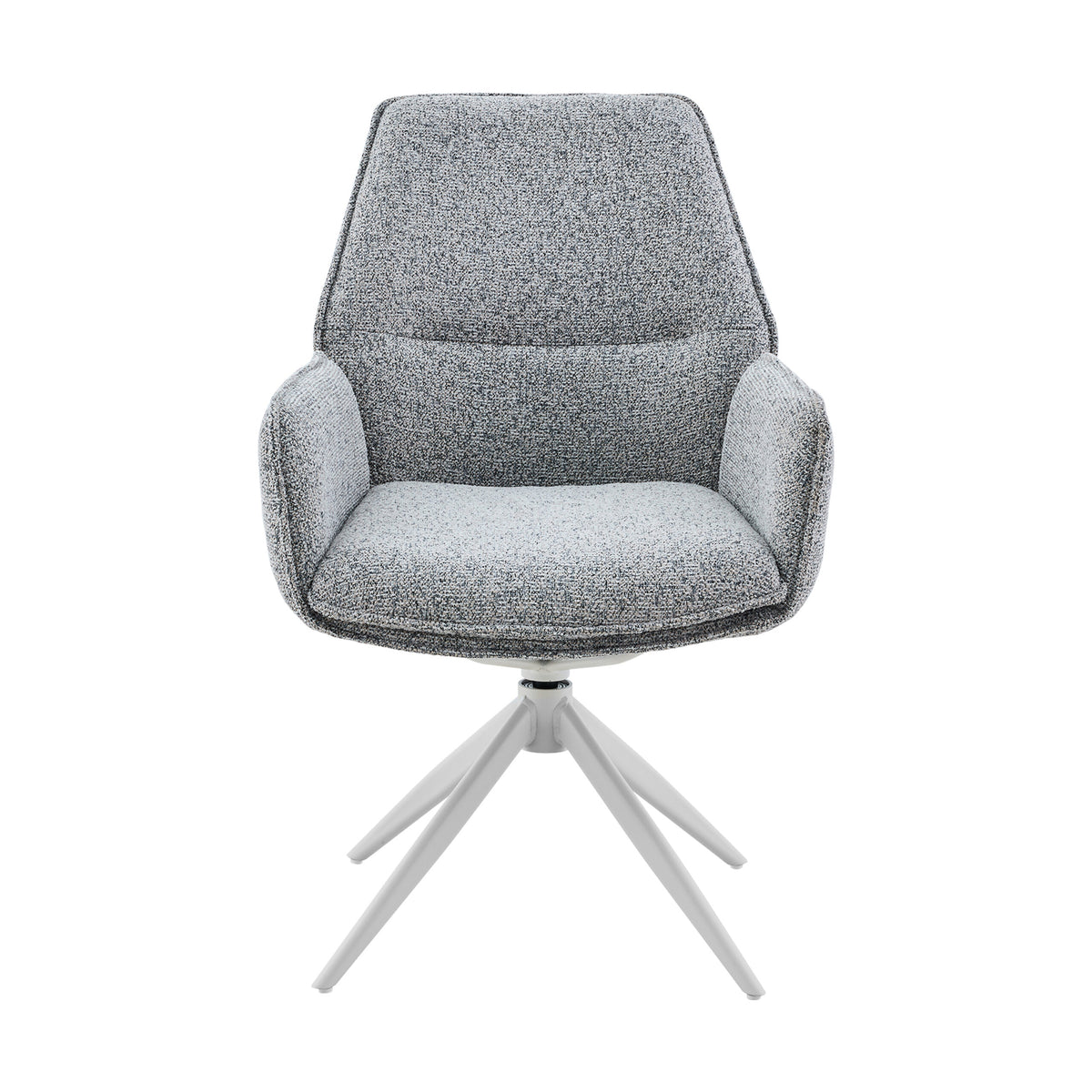 Hera Dining Chair Fabric Grey With Armrest Starfurn