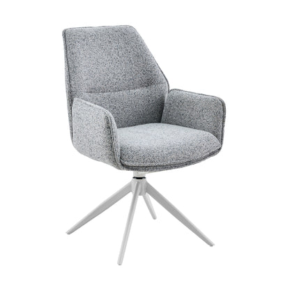 Hera Dining Chair Fabric Grey With Armrest Starfurn