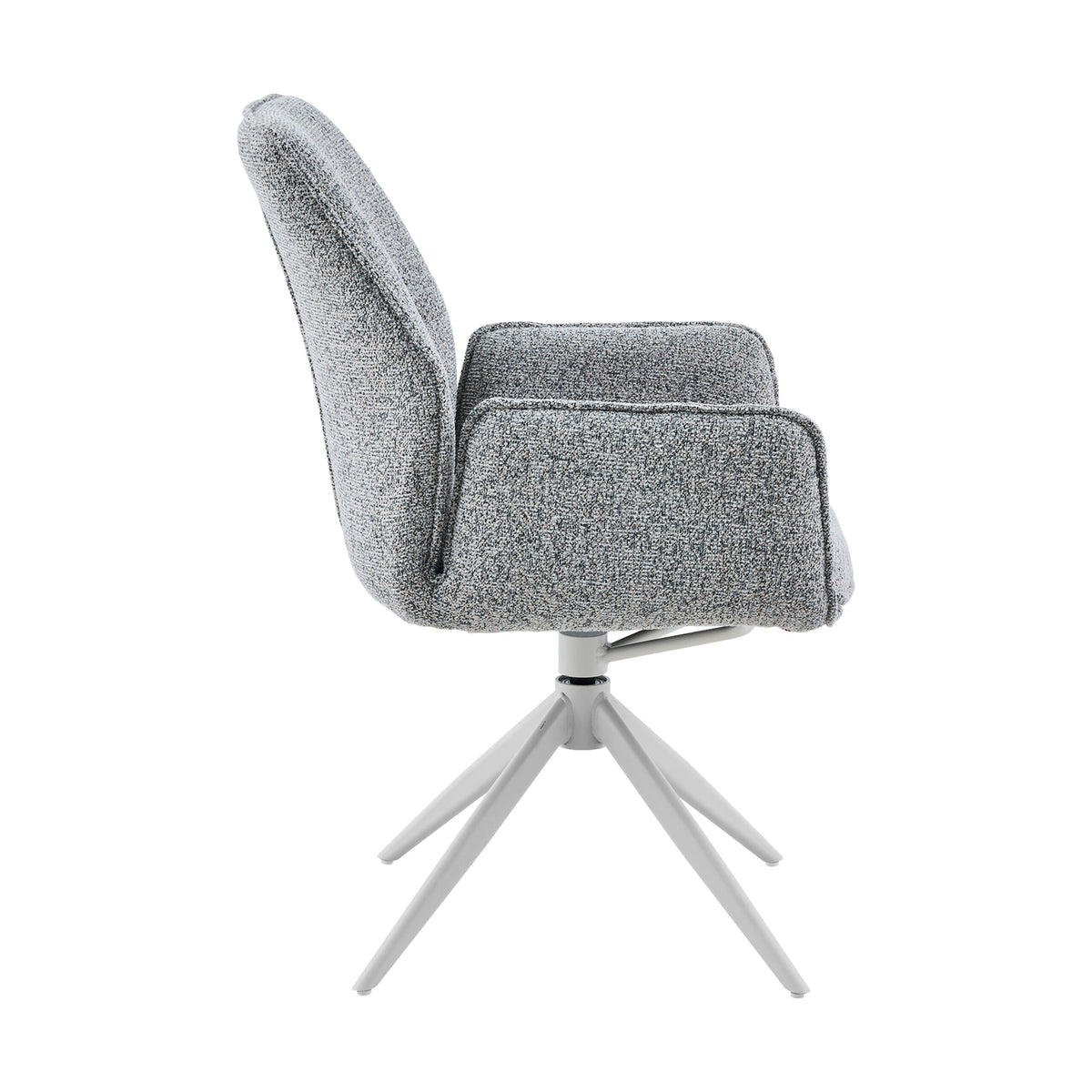 Hera Dining Chair Fabric Grey With Armrest Starfurn