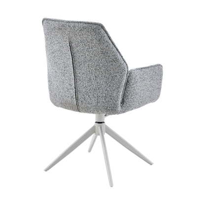 Hera Dining Chair Fabric Grey With Armrest Starfurn