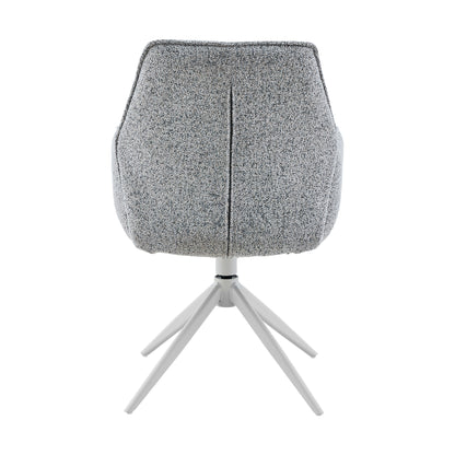 Hera Dining Chair Fabric Grey With Armrest Starfurn