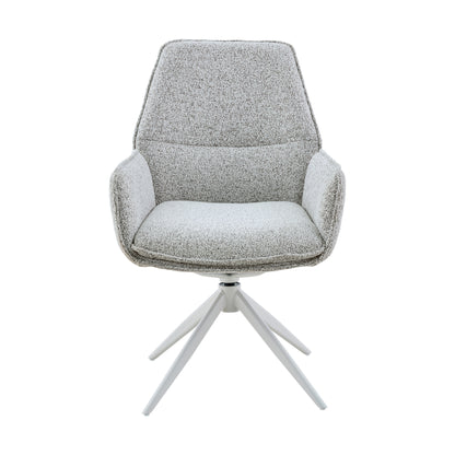 Hera Dining Chair Fabric Light Grey With Armrest Starfurn