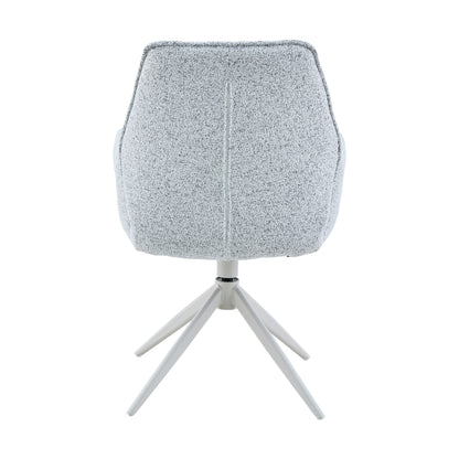 Hera Dining Chair Fabric Light Grey With Armrest Starfurn