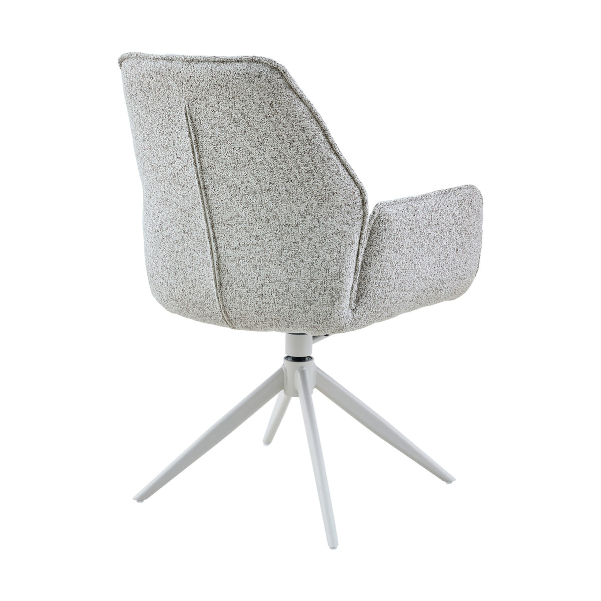 Hera Dining Chair Fabric Light Grey With Armrest Starfurn
