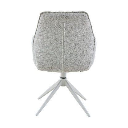Hera Dining Chair Fabric Light Grey With Armrest Starfurn