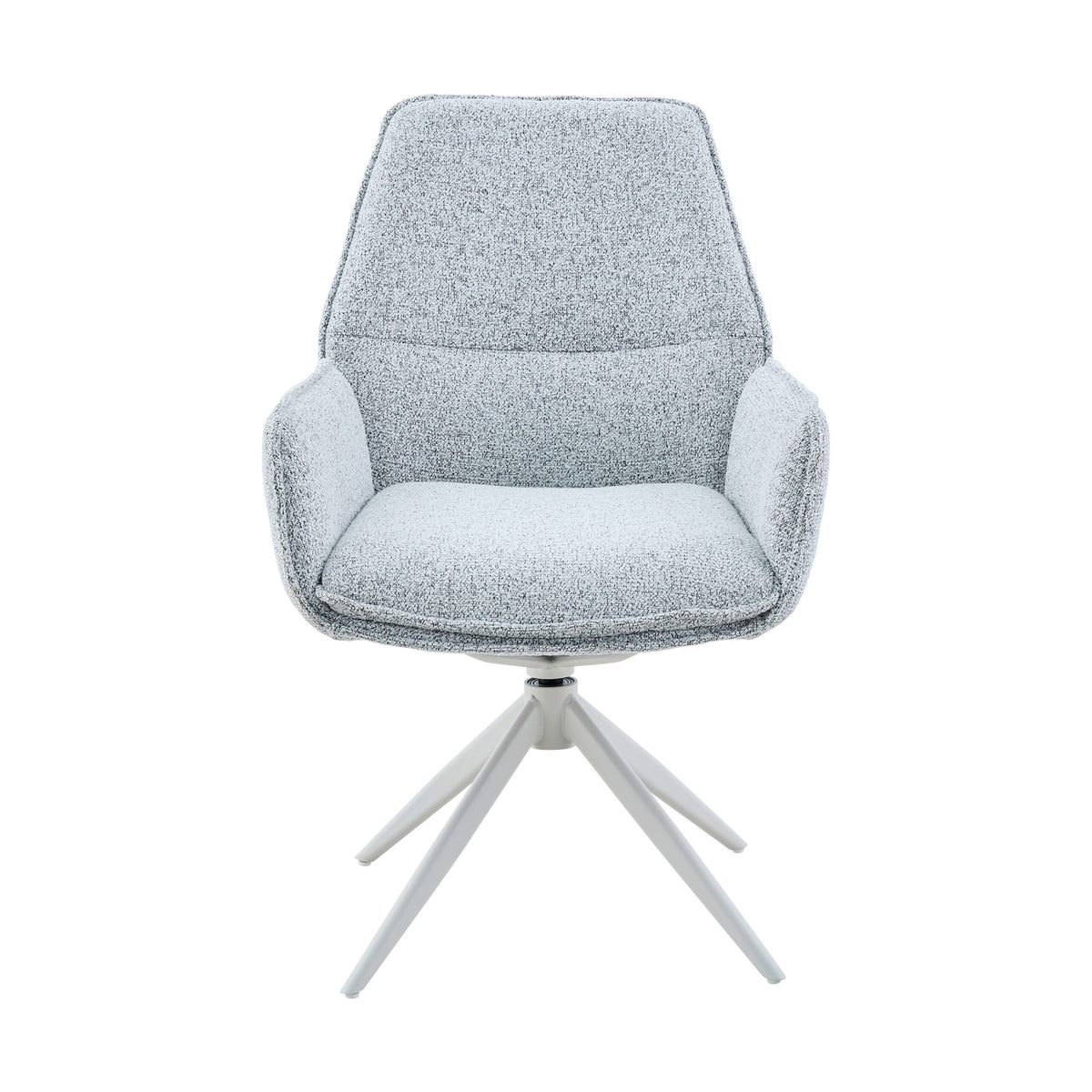 Hera Dining Chair Fabric Light Grey With Armrest Starfurn