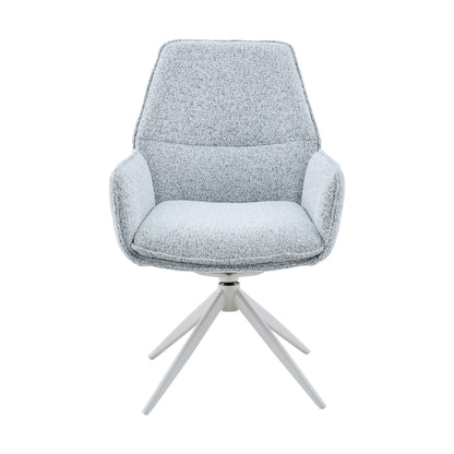 Hera Dining Chair Fabric Light Grey With Armrest Starfurn
