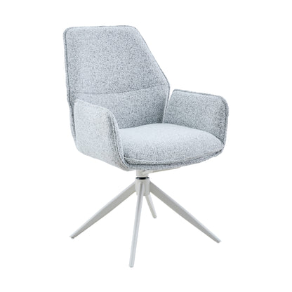 Hera Dining Chair Fabric Light Grey With Armrest Starfurn