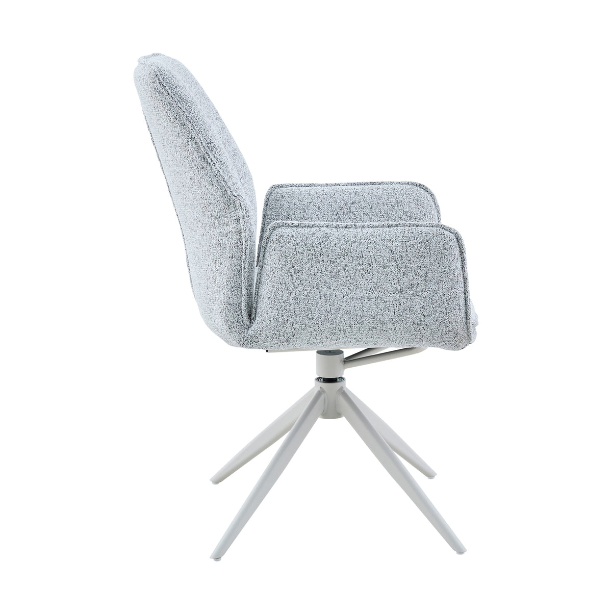 Hera Dining Chair Fabric Light Grey With Armrest Starfurn