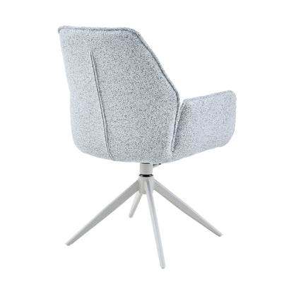 Hera Dining Chair Fabric Light Grey With Armrest Starfurn