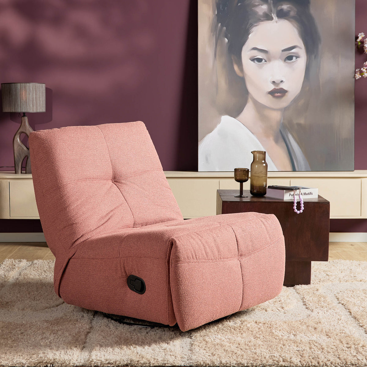 Relax armchair Lazy Fabric Pink Starfurn