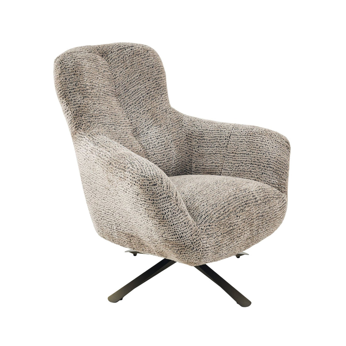 Armchair Nena Swivel Fabric Brown Starfurn