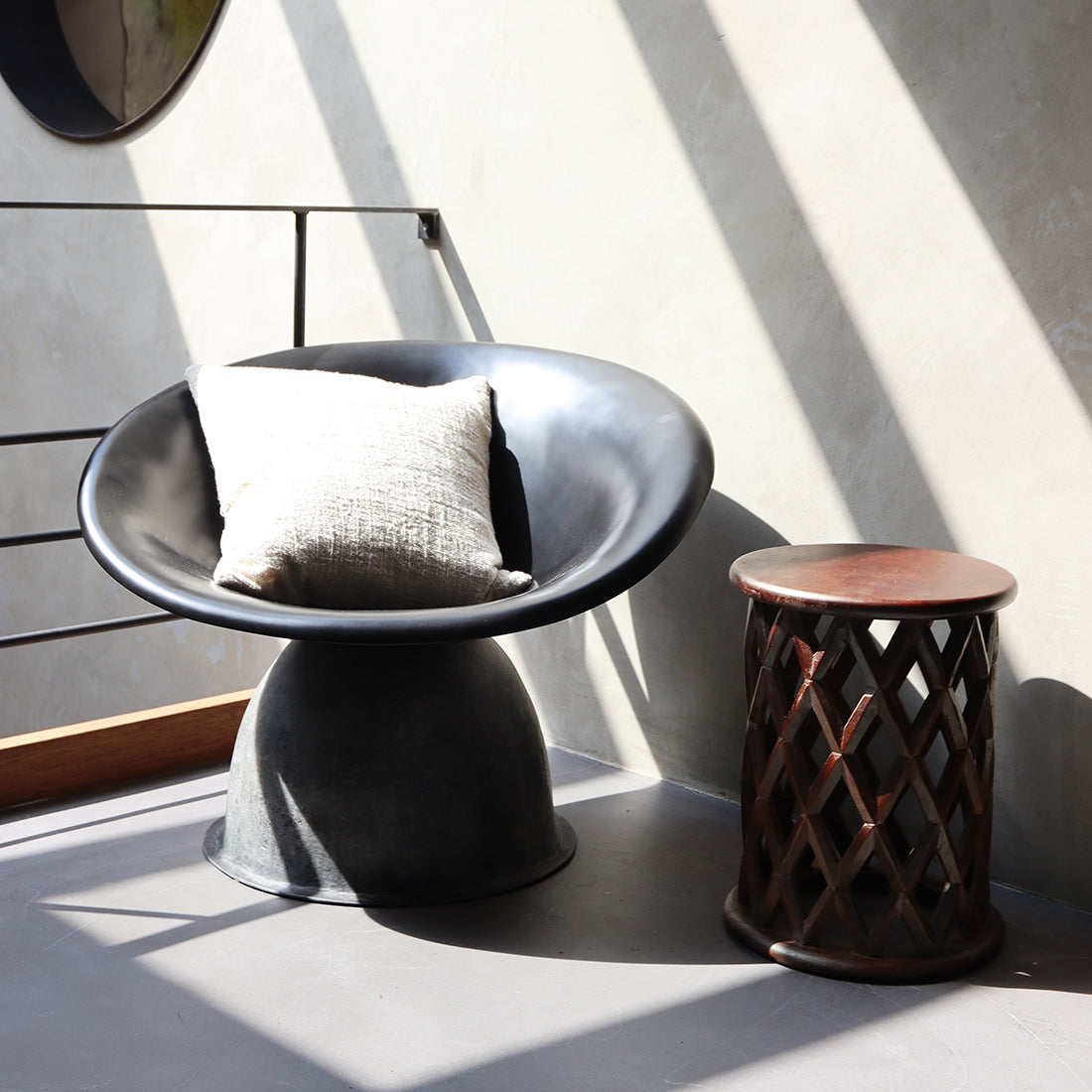Side table/Stool Palau Brown Mango Wood Raw Materials