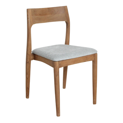 Freya Teak Dining Chair without Armrest Light Green Set of 2 Raw Materials