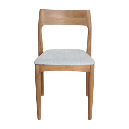 Freya Teak Dining Chair without Armrest Light Green Set of 2 Raw Materials