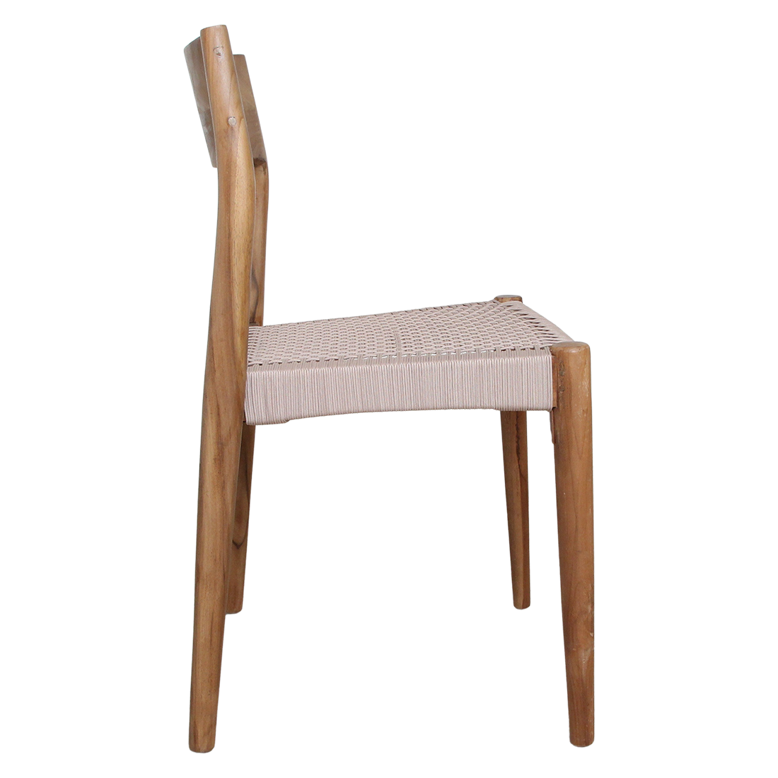 Freya Teak Dining Chair without Armrest Natural Set of 2 Raw Materials