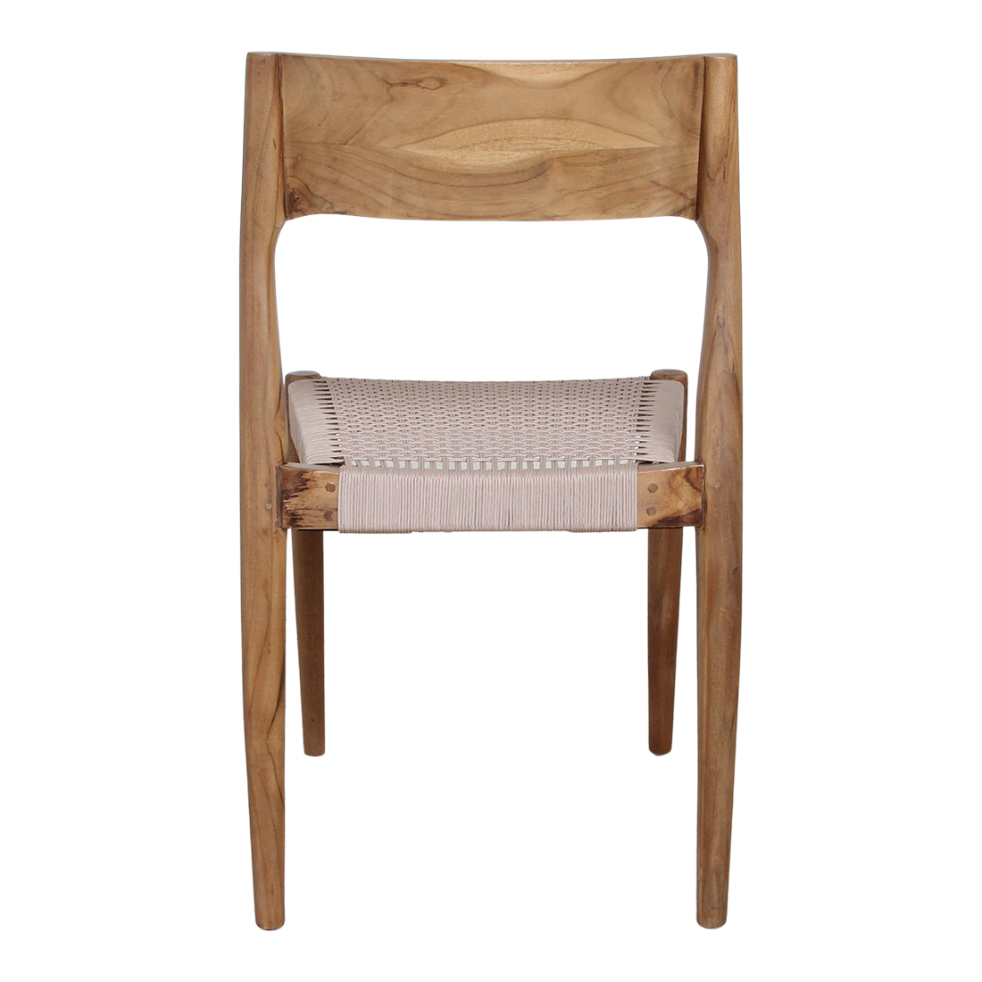 Freya Teak Dining Chair without Armrest Natural Set of 2 Raw Materials
