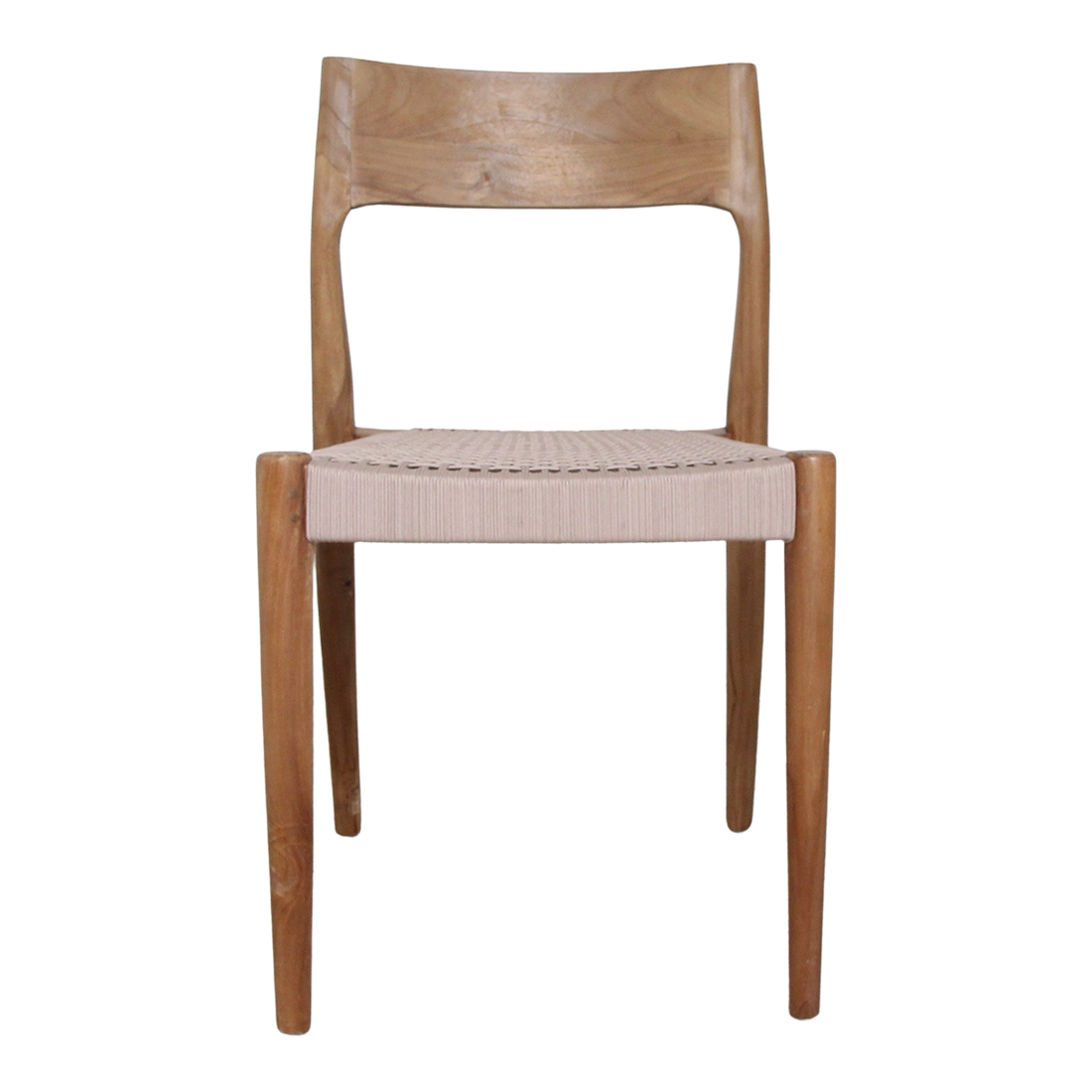 Freya Teak Dining Chair without Armrest Natural Set of 2 Raw Materials