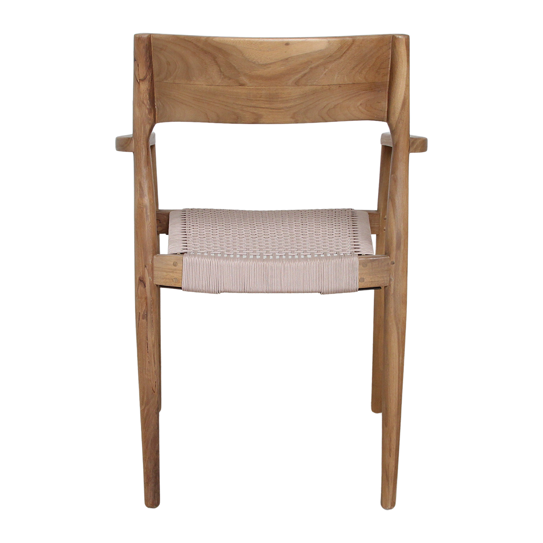 Freya Teak Dining Chair with Armrest Natural Set of 2 Raw Materials
