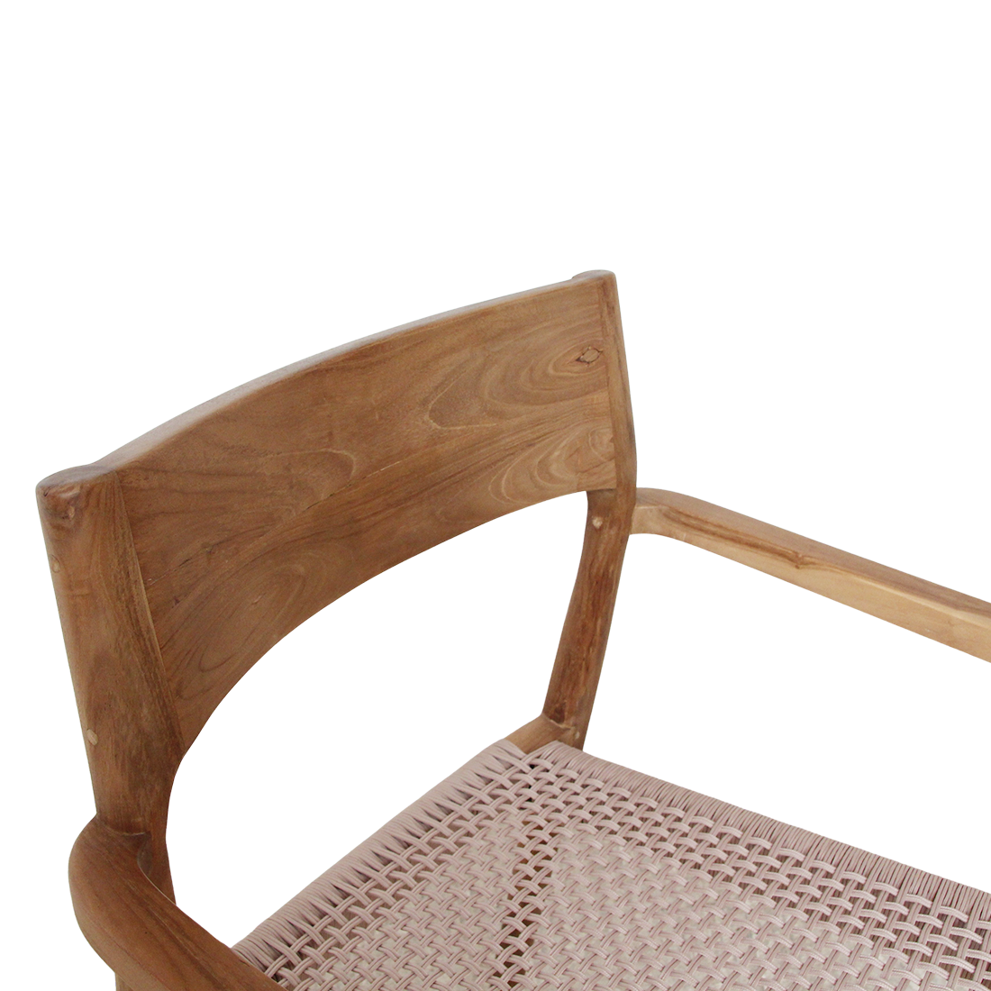 Freya Teak Dining Chair with Armrest Natural Set of 2 Raw Materials