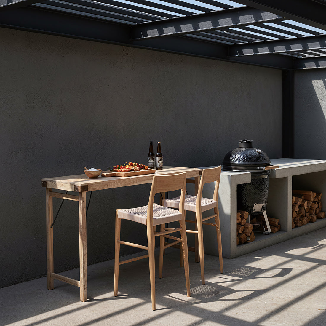 Bar stool Freya Teak wood Outdoor Raw Materials