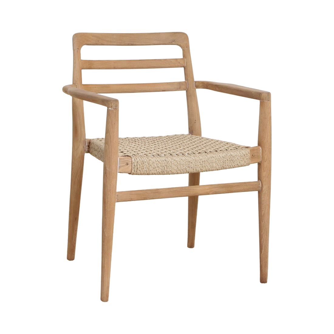 Verano Patio Chair with Armrest Natural Set of 2 Raw Materials