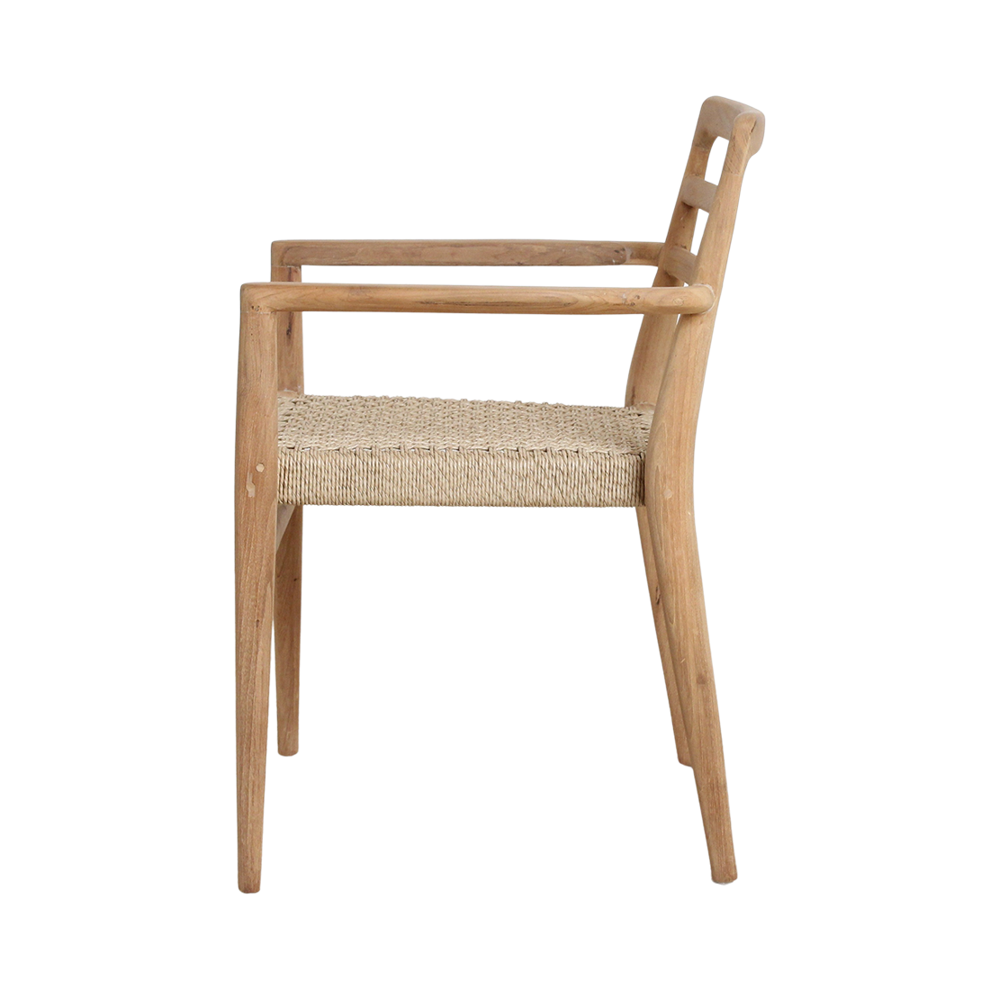 Verano Patio Chair with Armrest Natural Set of 2 Raw Materials