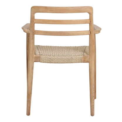 Verano Patio Chair with Armrest Natural Set of 2 Raw Materials