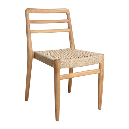 Verano Patio Chair without Armrest Natural Set of 2 Raw Materials