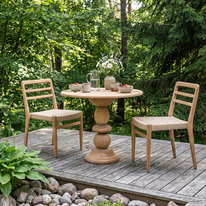Verano Patio Chair without Armrest Natural Set of 2 Raw Materials