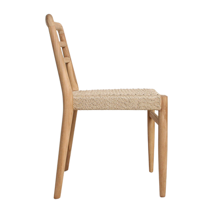 Verano Patio Chair without Armrest Natural Set of 2 Raw Materials