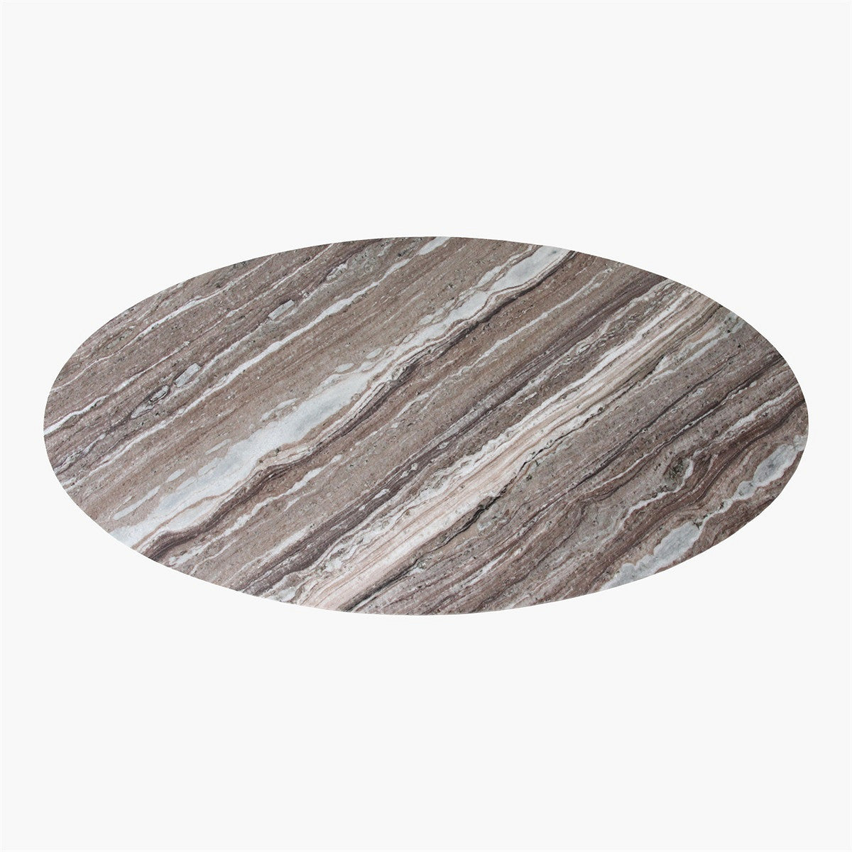Coffee Table Marble Fantasy Oval Brown Raw Materials