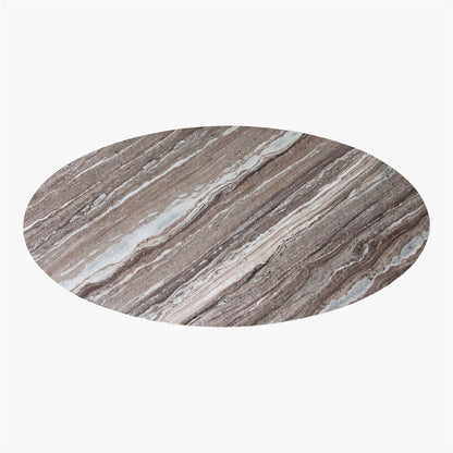 Coffee Table Marble Fantasy Oval Brown Raw Materials