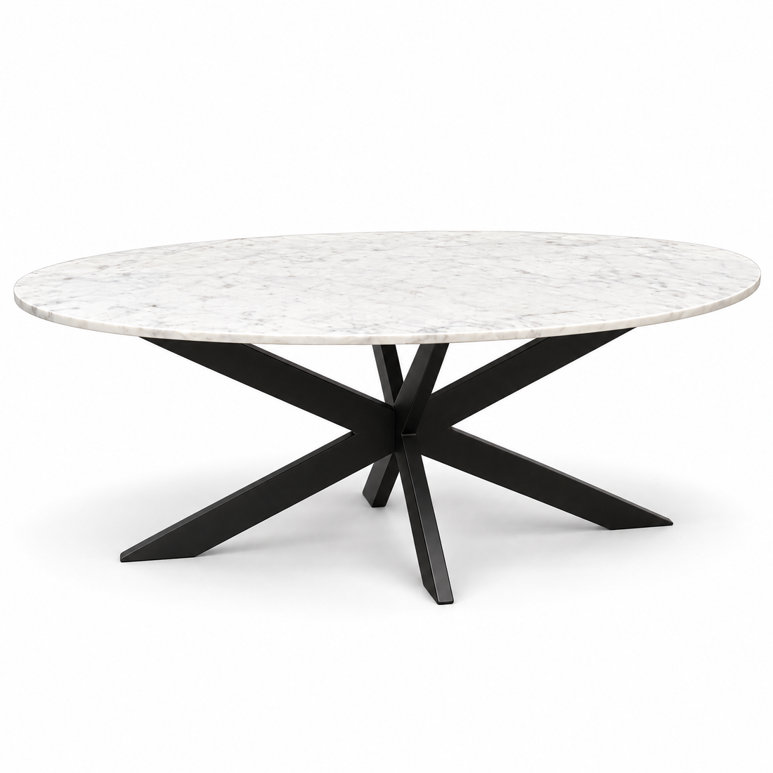 Coffee Table Faye White Marble Oval 130cm Starfurn
