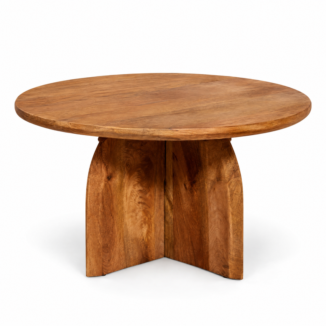 Tense Mango Wood Coffee Table Round 80cm Starfurn