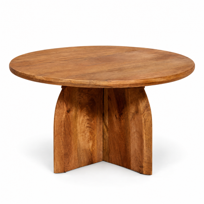 Tense Mango Wood Coffee Table Round 80cm Starfurn