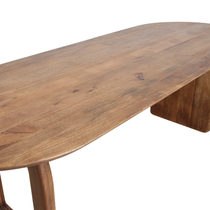 Bullnose Dining Table Mix Brown 180cm Raw Materials
