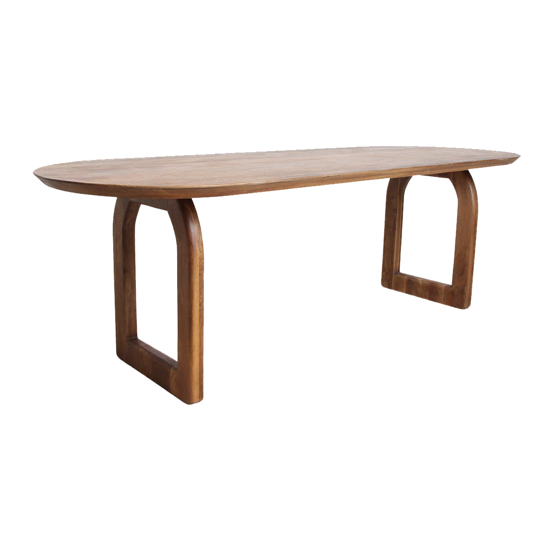 Bullnose Dining Table Open Brown 200cm Raw Materials