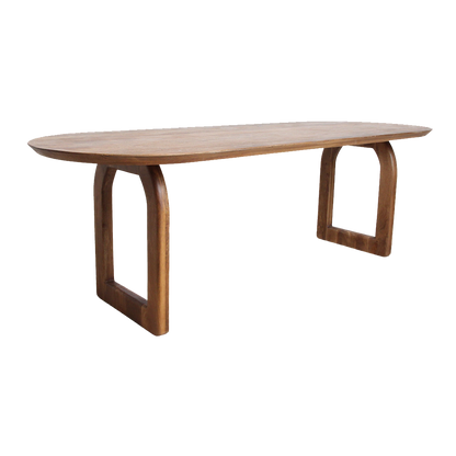 Bullnose Dining Table Open Brown 200cm Raw Materials