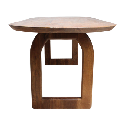 Bullnose Dining Table Open Brown 200cm Raw Materials